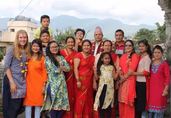 Celebrating Tihar Festival during my urban homestay family