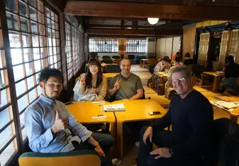 Delicious meal with friendly teacher and friends
