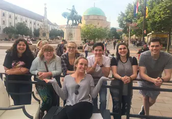 Pécs city center with Atlantis fellows