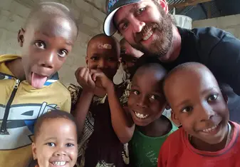 Some of the neighborhood kids near the school.