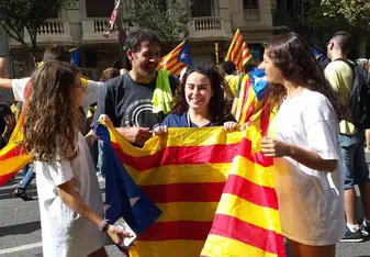 woman, flag 