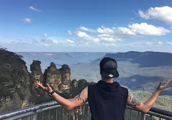 man, mountains 