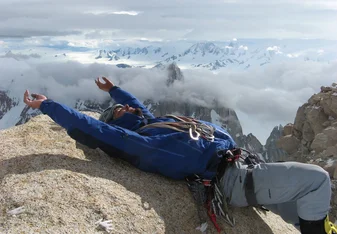 male rock climbing