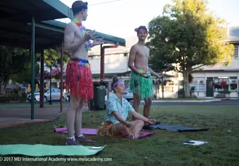 Leading some wonderful Hawaiian yoga