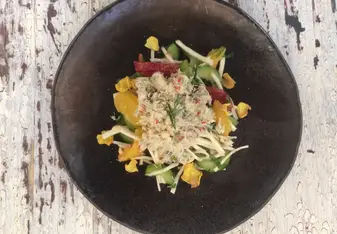 Crab, orange and celery salad