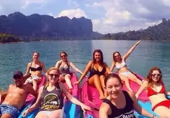 Students rafting