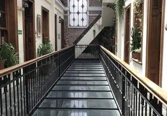 Inside of a hotel.