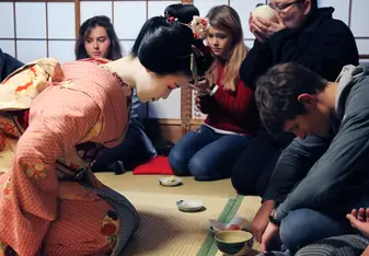 Tea with a maikko in Japan
