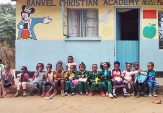 Children sitting outside