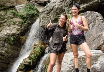 Two girls at the falls.