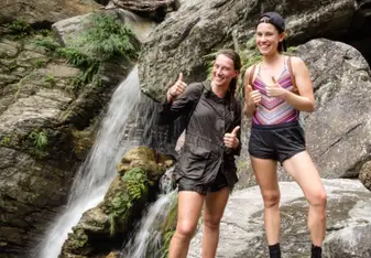 Two girls at the falls.
