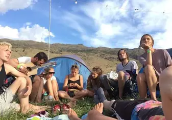 Hanging with fast friends from around the world at a three day featival
