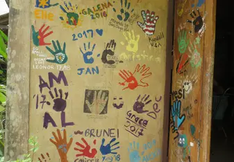 Volunteers' handprints