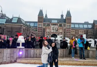 Doing some ice-skating during a weekend trip to Amsterdam!