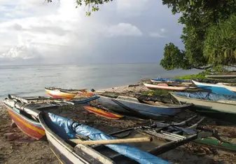 Man made fishing canoes