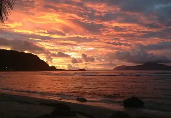 Beach sunset view from the front yard