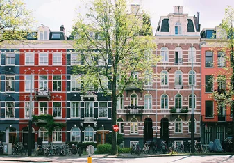 Colorful buildings in Amsterdam 
