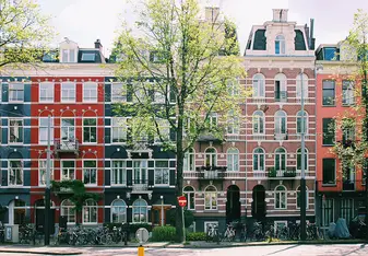 Colorful buildings in Amsterdam 