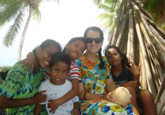   With students