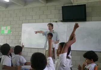 In the classroom at Pies Descalzos