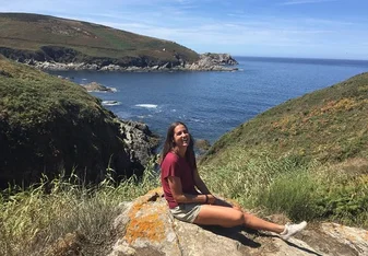 Girl at a cliff.