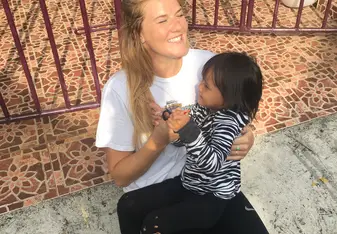 A little girl who lives in my neighborhood 