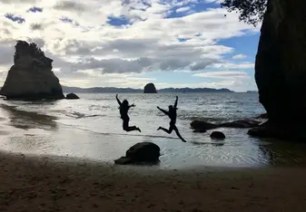 Cathdral Cove with one of my best friends here