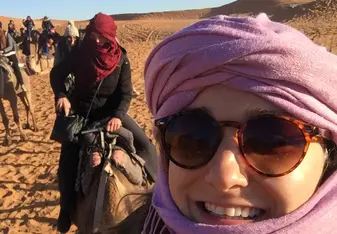 Morocco riding camels with my CIEE pals