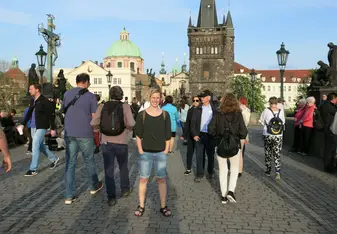 Charles Bridge crowd