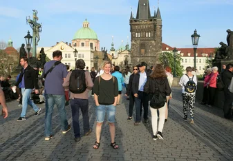 Charles Bridge crowd