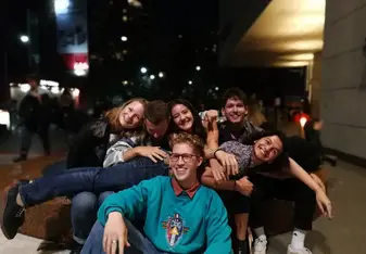 A picture of me and my friends in Buenos Aires!