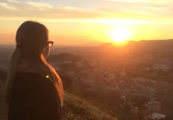 Looking out over the mountains surrounding Barcelona