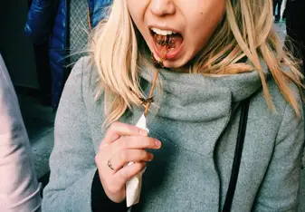 Eating scorpion