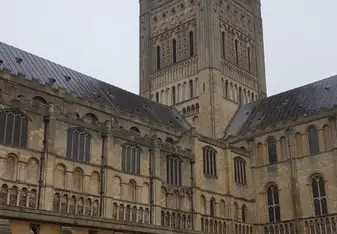The famous spire of the Norwich Cathedral