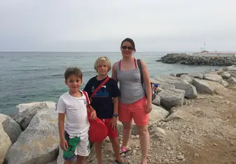 The boys and I at the beach