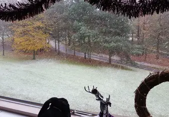 From the Constable Terrace accomodation, this is a very rare snowy morning come Christmas time