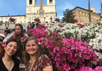 Exploring new countries with friends. It was in the Spanish Steeps, in Rome