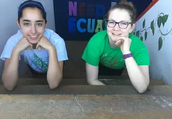 This is a picture of myself and the friend I had made on a previous OG trip. We are both wearing our shirts from a project that we worked on while in Guatemala
