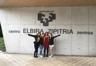 Outside of the school in San Sebastian