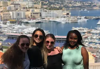 Group of girls traveling to Monaco
