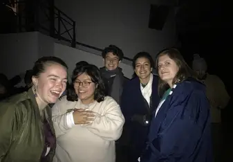 With friends at the observatory, laughing, and having fun