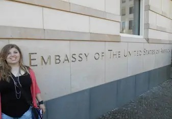 Me at the US Embassy when I went for a student party