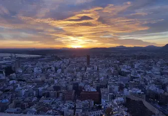 Sunset view from Castle Santa Barbara in Alicante