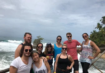 Group of people at the beach.