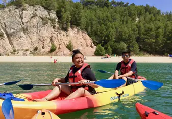 My friend, Ryan, and I kayaking through the Atlantic Waters while catching plankton samples for our lab.