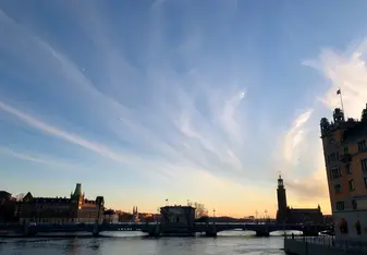 Skies during a study tour to Stockholm with class