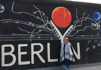 In front of the East Side Gallery