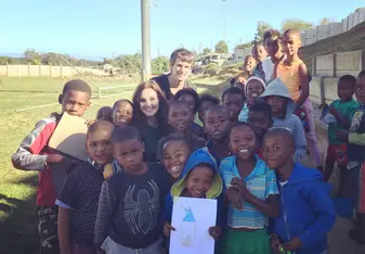 Getting creative with the local children.