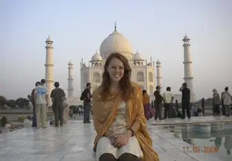 Myself in front of the Taj Mahal