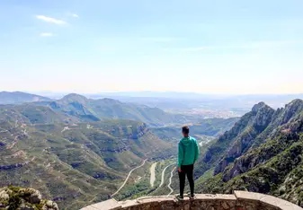 Hiking to the top of Montserrat, Spain